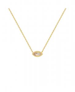 Ожерелье из перламутра с эффектом сияющей энергии и защитой от сглаза Karma and Luck, Gold/White