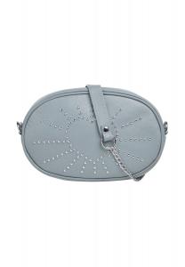 Поясная сумка из натуральной кожи, производство Италия Cluty, светло-синий