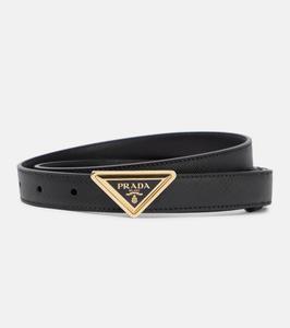 Треугольный ремень из сафьяновой кожи Prada, черный
