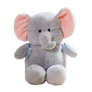 Милый рюкзак с мультяшным слоном, плюшевая кукла высотой 45см/60см/75см OU DI PIG, серый