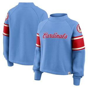 Женский светло-голубой свитшот St Louis Cardinals oversized toss sweep raglan pullover Fanatics