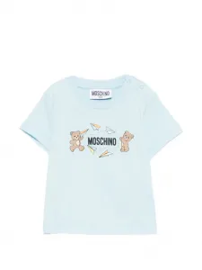 Футболка с изображением медведя Moschino Kids, синий
