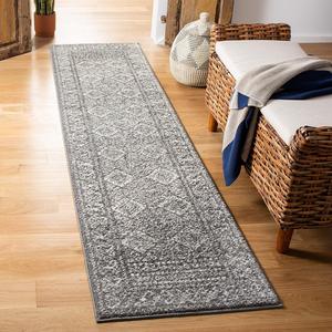 Ковер SAFAVIEH, 61 x 397 см, Tulum Collection Dark Grey/Ivory TUL264F Moroccan Boho Distressed Non-Shedding для гостиной и спальни