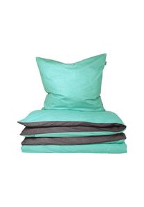 Двусторонний комплект постельного белья из мягкого велюра Schiesser, мятный и тёмно-серый