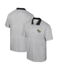 Мужская бело-черная рубашка-поло в полоску с принтом UCF Knights Colosseum, черный