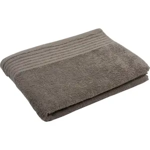 Полотенце для душа Hanna с современными однотонными цветами, с текстурированной каймой, из чистого хлопка Gözze, серо-коричневый