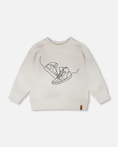 Толстовка из французской махровой ткани, бледно-серого цвета Deux Par Deux