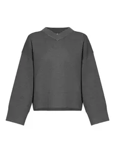 Свитер Salula с V-образным вырезом Samsoe Samsoe, серый