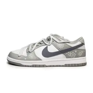 Кроссовки Nike Dunk Skateboarding Shoes Men Low-top White Gray, белый