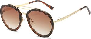 Модные солнцезащитные очки с двойной оправой для женщин, роскошные солнцезащитные очки в крупной оправе, классические женские и мужские очки с защитой от УФ-излучения UV400, модель 549 Melrose, Brown