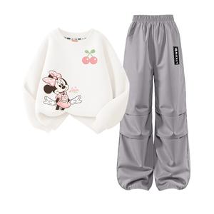 Детская повседневная спортивная одежда Disney, белый/серый