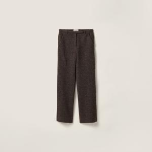 Брюки из легкой шерсти шетландских овец MIU MIU, черный