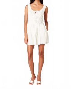 Соль мини-платье в цвете офф-уайт NIA, кремовый