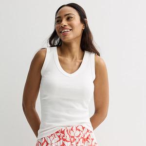 Женский майка-борцовка с V-образным вырезом Sonoma Goods For Life, Vital White