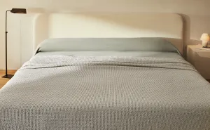Мини-покрывало вафельной вязки из хлопка Zara Home, серый