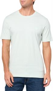 Мужская футболка BOSS с тональной тканой нашивкой-логотипом, Open Air Blue