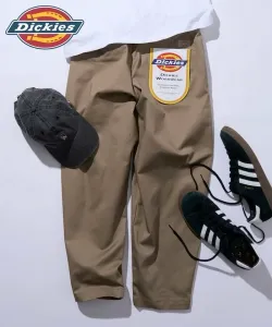 Эксклюзивные рабочие брюки Dickies x FREAK'S STORE с широким зауженным силуэтом и двумя складками [Лимитированная серия]
