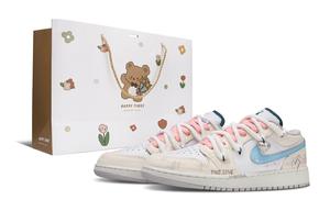 Jordan Баскетбольные кроссовки Air 1 Love Confession с низким верхом, устойчивые к истиранию, винтажные, унисекс, белые, розовые