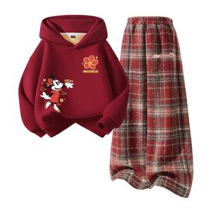 Детский костюм Tang с капюшоном, толстые Disney, [thickened and fleece-lined]diyunefu niu k бордовый+dielong metal label k красный plaid