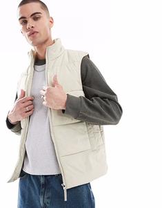 Стеганый жилет ASOS DESIGN в каменном цвете