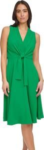 Женское платье миди Tommy Hilfiger без рукавов с V-образным вырезом и завязкой спереди, Jolly Green
