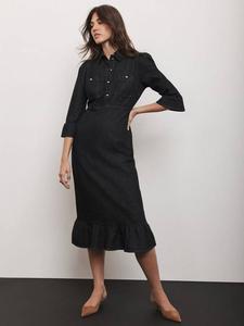 Джинсовое платье-рубашка миди Mint Velvet, Black
