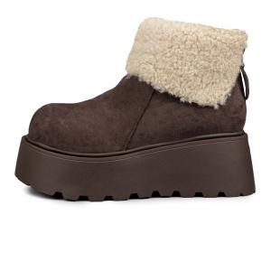 N6N8 Утепленные утепляющие износостойкие короткие зимние сапоги женские - кофе, цвет Coffee