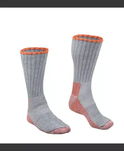 Мужские кожаные носки для ботинок - мериносовая шерсть, отвод влаги, усиленные носок и пятка, поддержка свода стопы RefrigiWear, серый