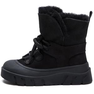 MATA Тёплые короткие зимние сапоги женские - чёрные, цвет Black