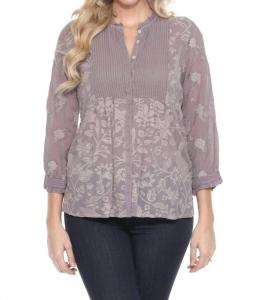 Табира Банни блузка в сером цвете Johnny Was, серый