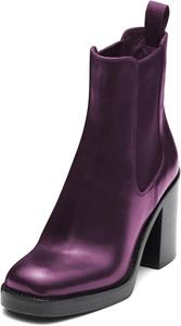 Женские ботильоны XYD с квадратным носком, массивным каблуком, на высоком каблуке, с эластичной боковой вставкой, для мотоциклета, вечеринок, стильная обувь, Purple
