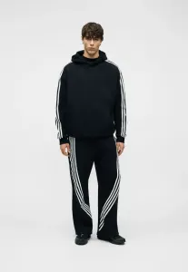 Спортивный костюм унисекс свободного кроя с изогнутыми полосами Yourturn, Black/White Stripe