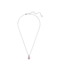 Подвеска-колье с квадратным камнем-талисманом, покрытым родием, квадратной огранки, соответствующего цвету камня-талисмана Swarovski, Pink/October