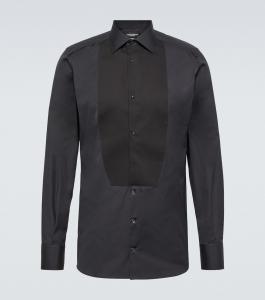 Рубашка plastron из хлопка Dolce&Gabbana, черный