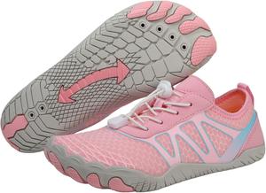 Обувь для плавания для женщин и мужчин, нескользящая обувь для воды, быстросохнущие аква-носки, обувь для плавания и пляжа, обувь с широким носком и нулевым перепадом высоты подошвы, легкая минималистичная обувь унисекс для весны и лета Mmoneyake, розовый