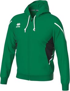 Худи Errea на молнии, унисекс, боковые карманы, стандартный крой, белый/черный/зеленый