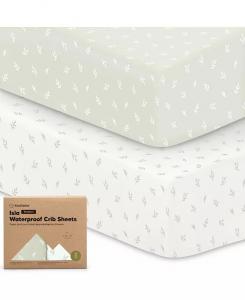 Водонепроницаемые простыни для кроватки для мальчиков и девочек, 2 шт. Простыня для детской кроватки, водонепроницаемые защитные простыни для матраса в кроватке Keababies, мультиколор