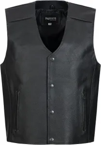 Кожаный жилет PAULGOS BW3 с капюшоном, байкерский жилет для рокерского мотоклуба, черный, black