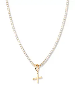 Позолоченное мини-колье-теннисная цепочка с инициалами Изабеллы Brook & York, gold-x