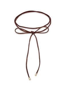 Elli Колье из серебра 925 пробы с бантом коричневого цвета