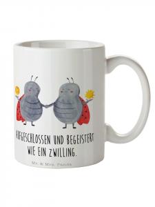 Кружка со знаком зодиака Близнецы с надписью белого цвета Mr. & Mrs. Panda