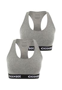 Топ-бюстье в упаковке из двух штук с надписью на этикетке CHIEMSEE, цвет 7575 Medium Grey/medium Grey