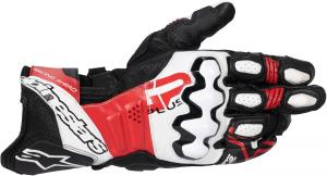 Перчатки для мотоспорта Alpinestars GP Plus R V3, Premium Protection & Control, Full Leather, CE Certified, Black/White/Bright Red