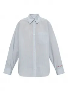 Полосатая рубашка Salova с карманом Samsoe Samsoe, синий