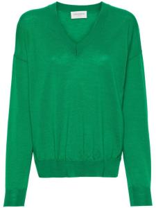 ERMANNO FIRENZE шерстяной джемпер с V-образным вырезом, зеленый