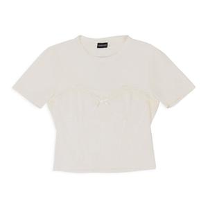 БЕЛАЯ ФУТБОЛКА-БЮСТЬЕ CALLIPYGIAN С КРУЖЕВНОЙ ОТДЕЛКОЙ