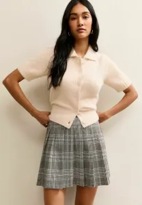 Пушистый кардиган с короткими рукавами и воротником New Look, Off White