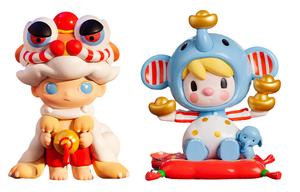 Тигр прыгает в новый год коллекция IP мистические коробки одиночная мистическая коробка/полная коробка 15 шт POP MART