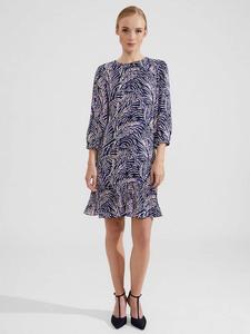 Платье Petite Lilith с абстрактным принтом Hobbs, Navy/Multi