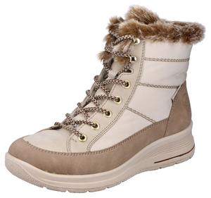 Зимние ботинки женские Rieker Snow Boots с мехом и шнуровкой, бежевый